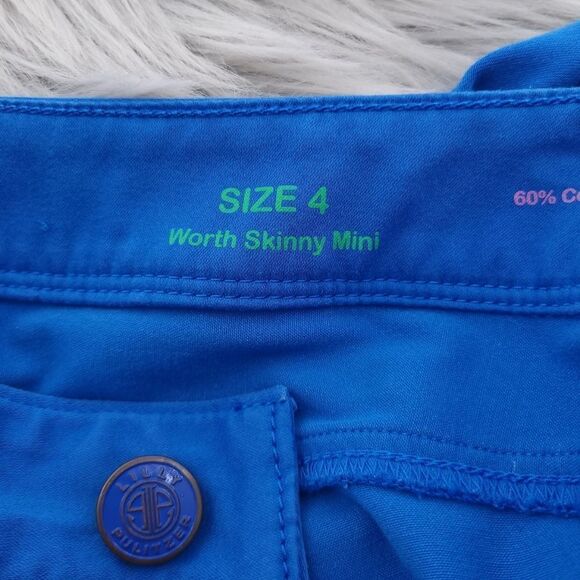 Lilly Pulitzer Women's Size 4 Solid Royce Blue Worth Skinny Mini 55375 - Picture 8 of 9